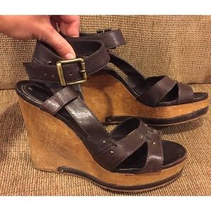 Chloe Paddington wedges brown leather 7.5 wedge